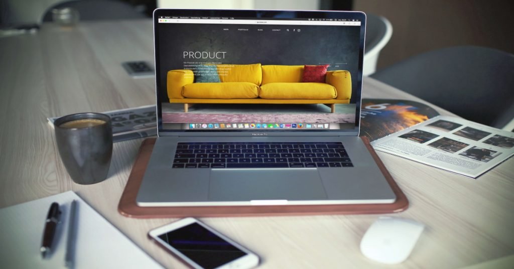 eCommerce site on laptop